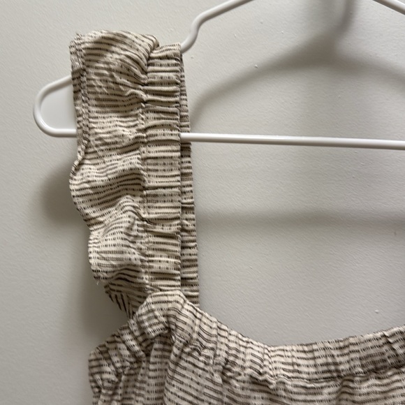 Madewell flutter-sleeve square-neck mini dress in striped jacquard. Size S. - Picture 8 of 15